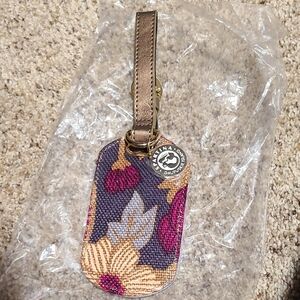 Purple and Gold Floral Keychain